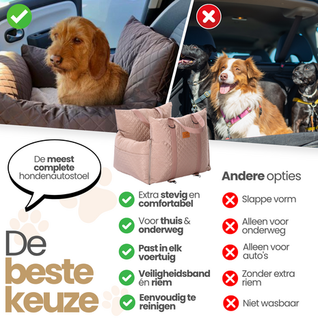 Dogs&Co Autostoel Taupe