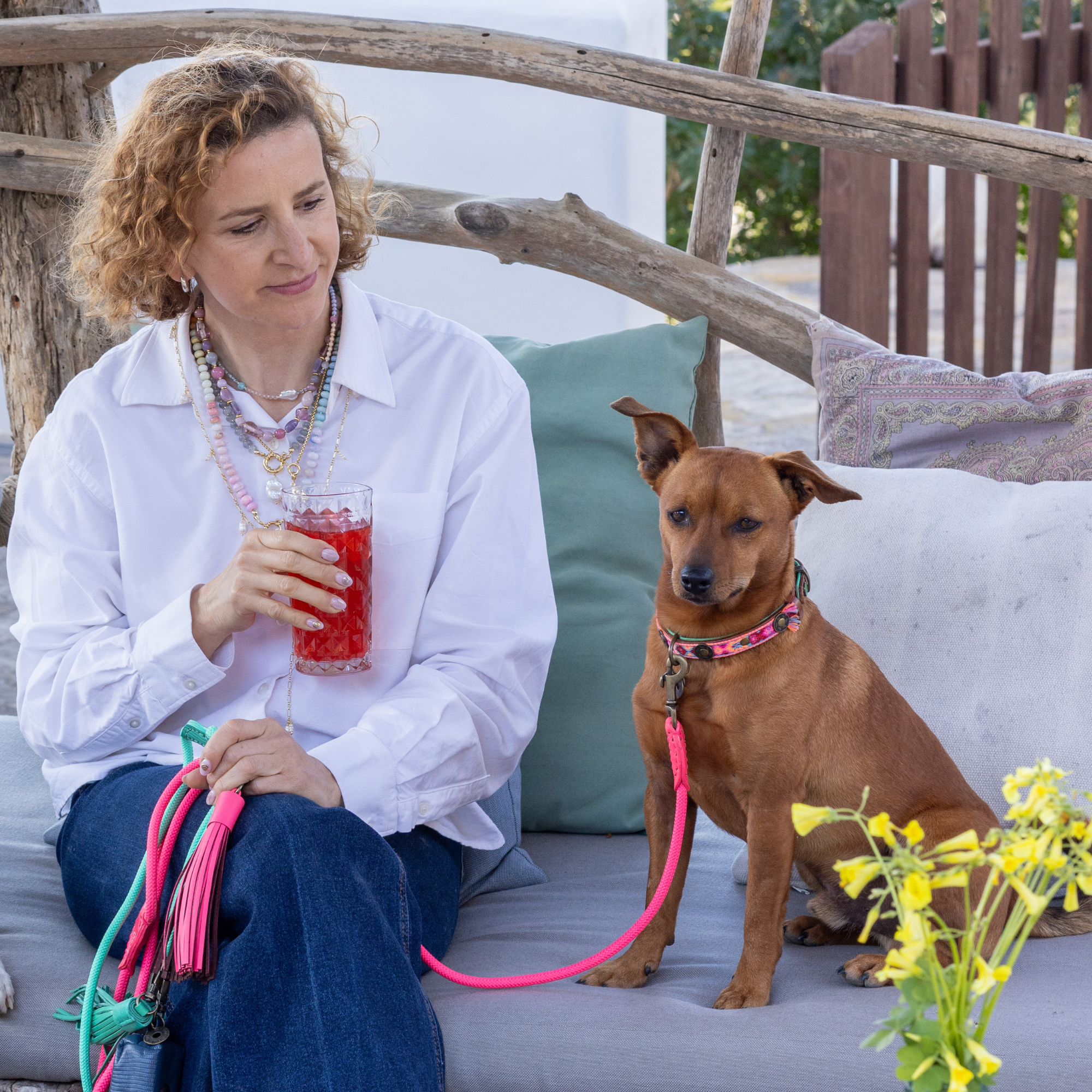 Classic Flamingo Dog Leash S (155 X 1 cm)