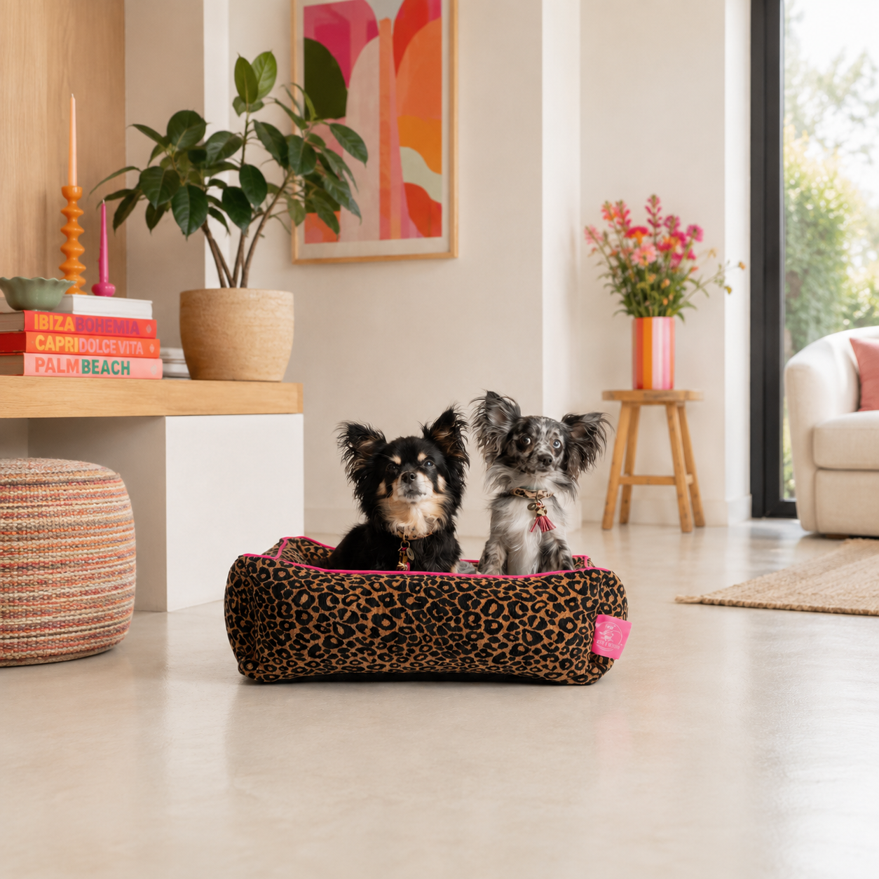 Lazy Leopard Dog Bed S (40x50cm / 55x65cm)