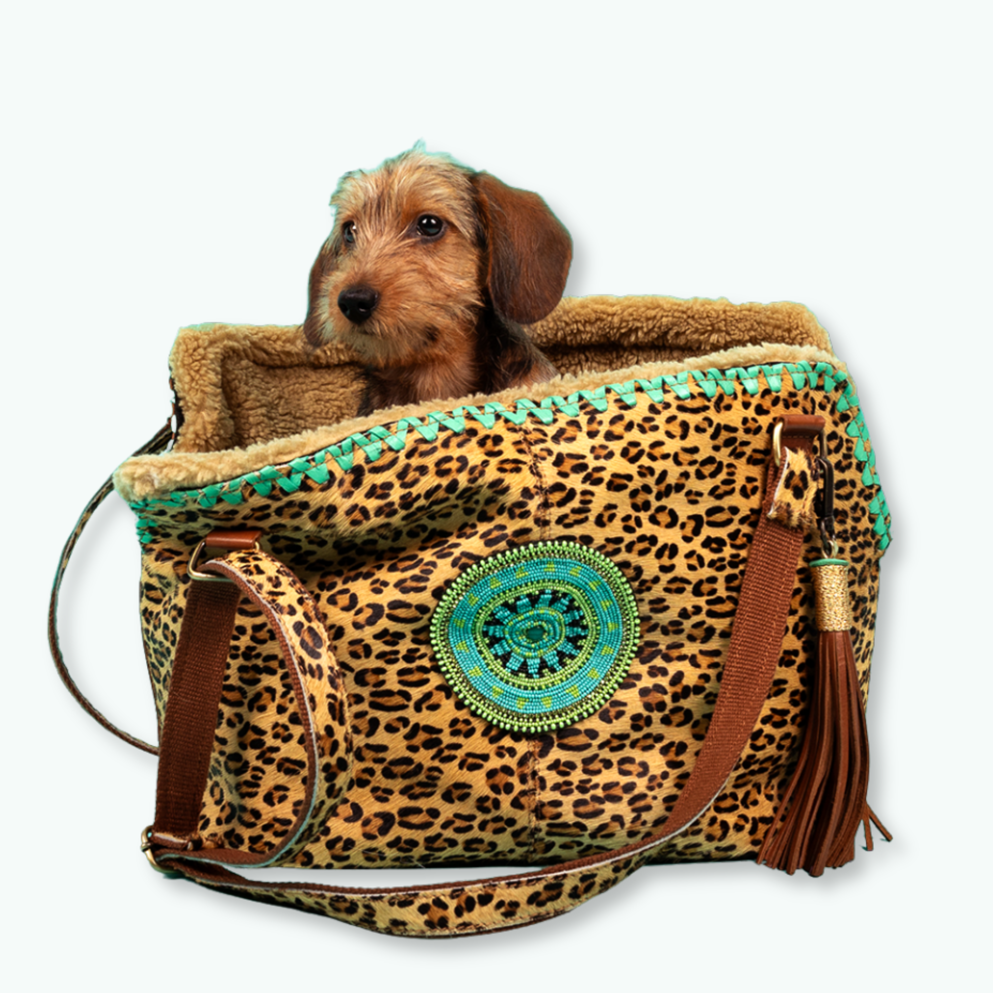 Leopard Lily hondentas leer luipaardprint volledig overzicht