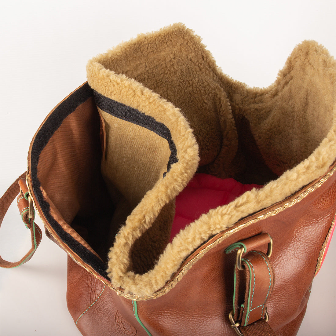 Bonita hondentas leer bruin plat overzicht