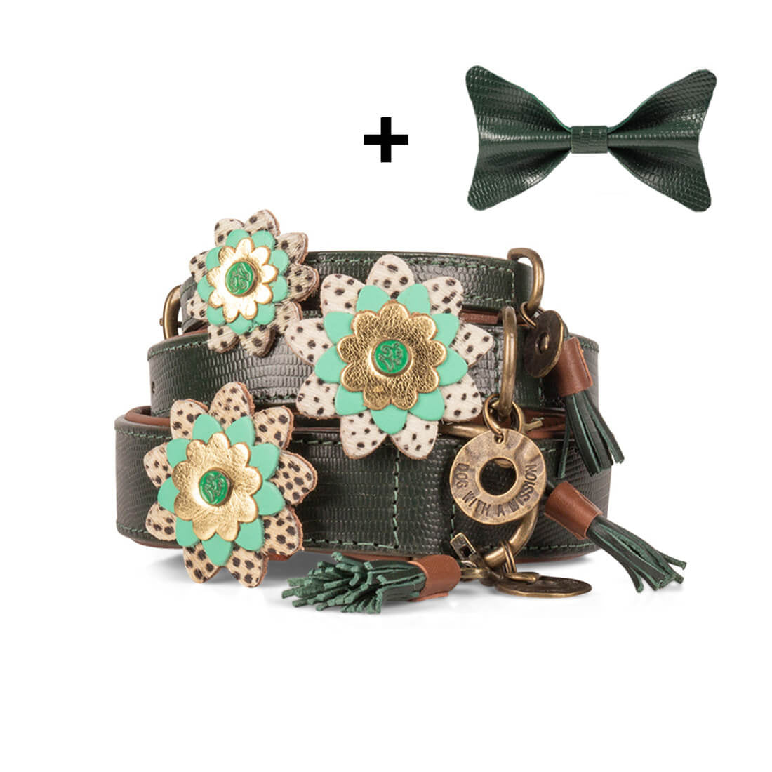 BOWIE-COLLAR-MET-ROZET-ENSTRIK-3STUKS-DWAM-DOGWITHAMISSION