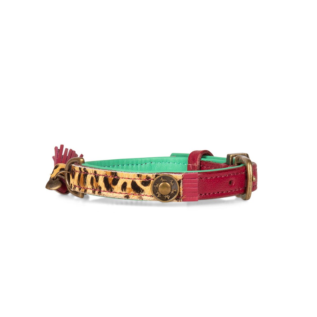 Lou Lou bordeaux hondenhalsband S verschillende hoeken - designer halsband