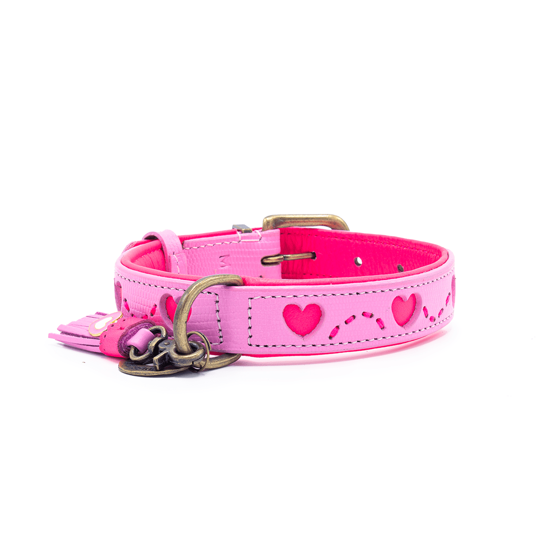 Dog-with-a-mission-collier-pour-cien-colore-rose-coeurs-Sweety