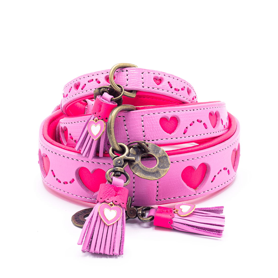 Dog-with-a-mission-Hondenhalsband-kleurrijk-roze-hartjes-Sweety