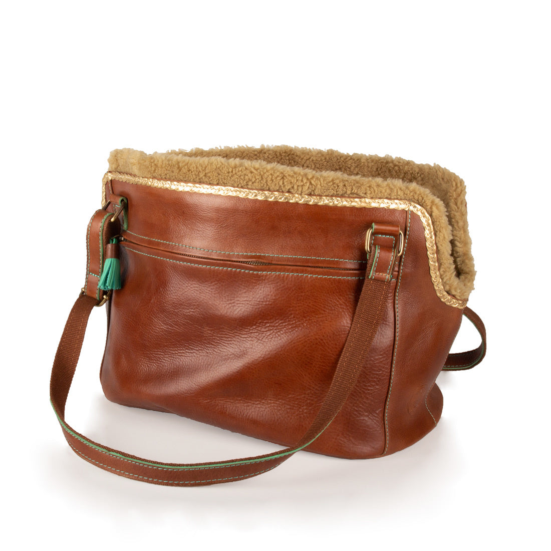 Bonita hondentas leer zijaanzicht met hengsels