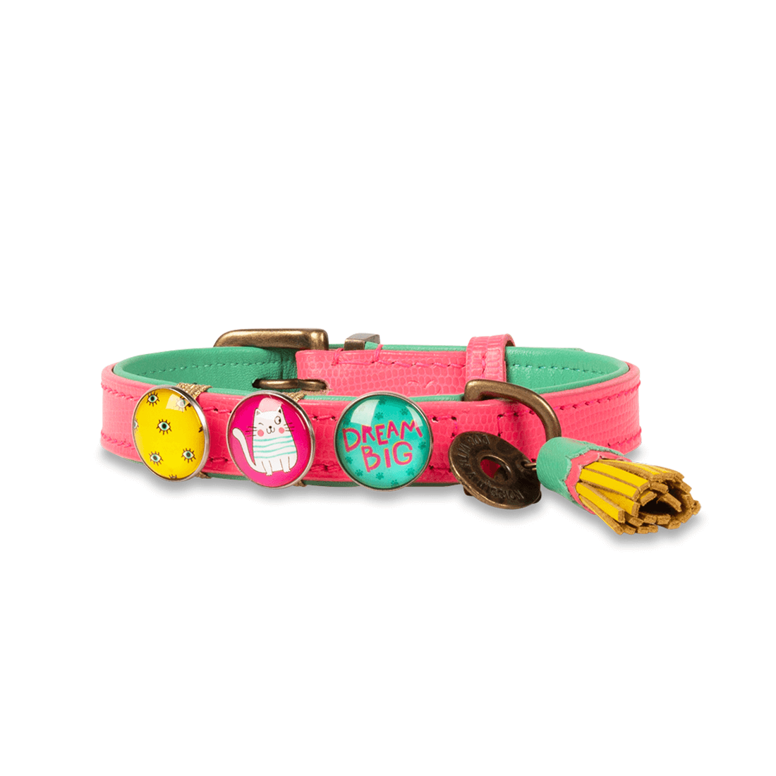 dog-with-a-mission-miami-spice-dog-collar-hond-halsband-pink-rose-with-tags