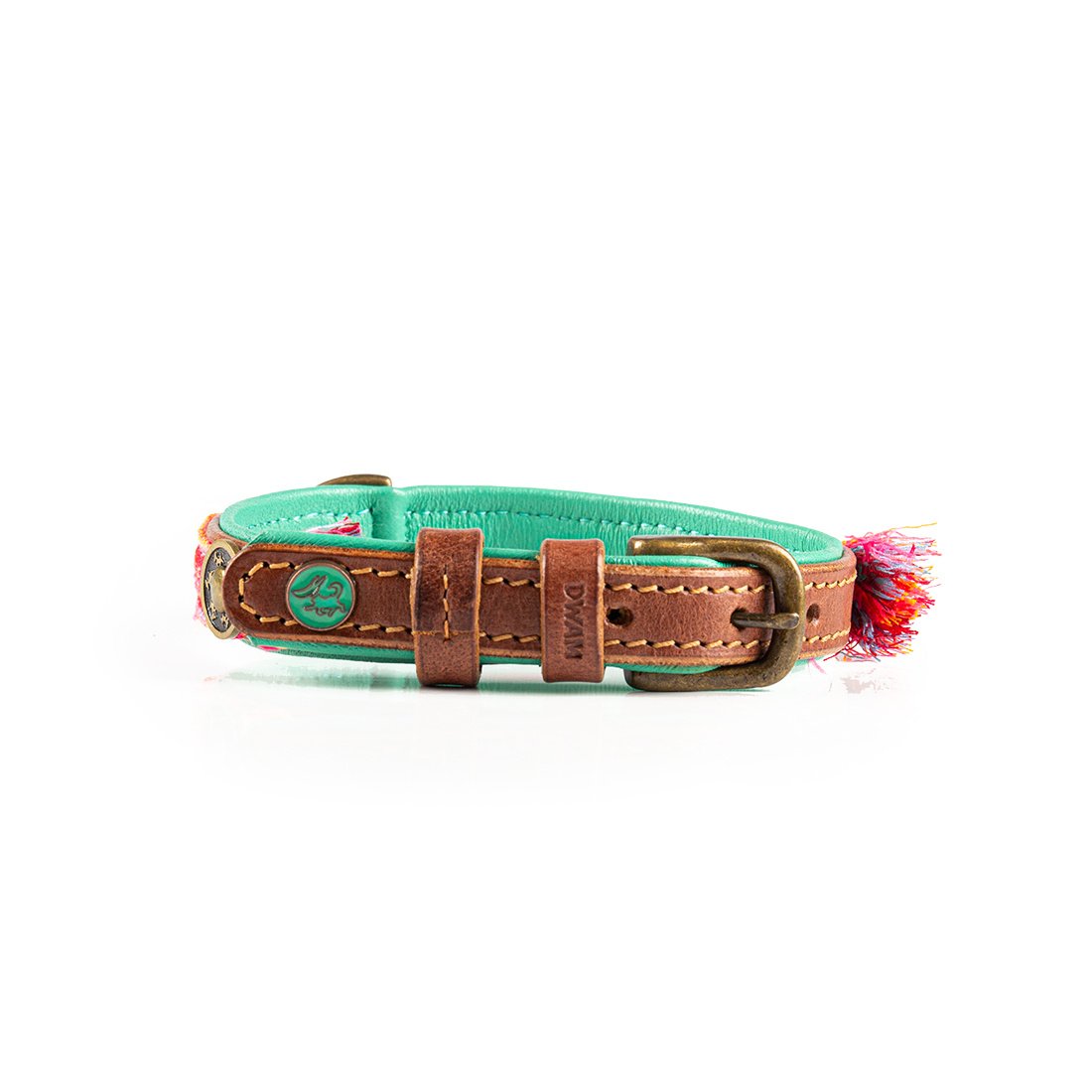 dog-with-a-mission-roze-lederen-boho-rosa-halsband-voor-pomeranians.