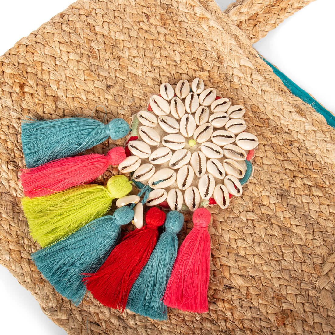 Woodstock Bag jute hondentas hippie detail
