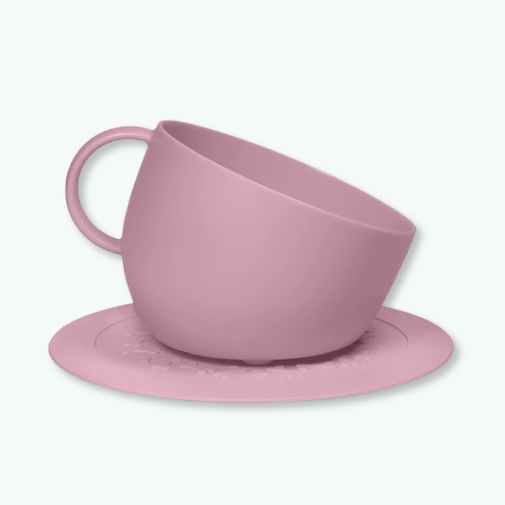 Kom met antislipmat roze
