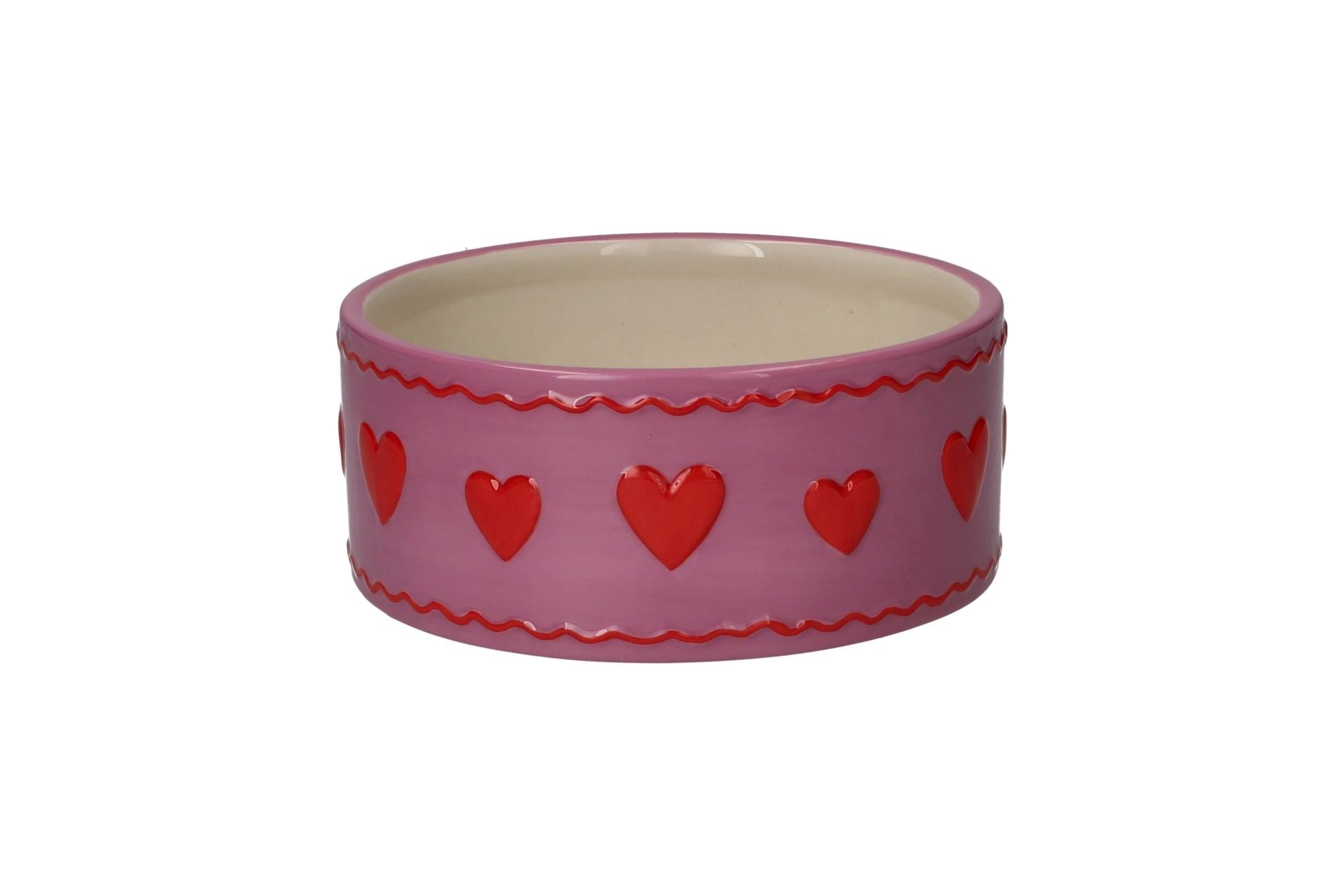 Love Pets, bowl, S, motive- hearts, pink