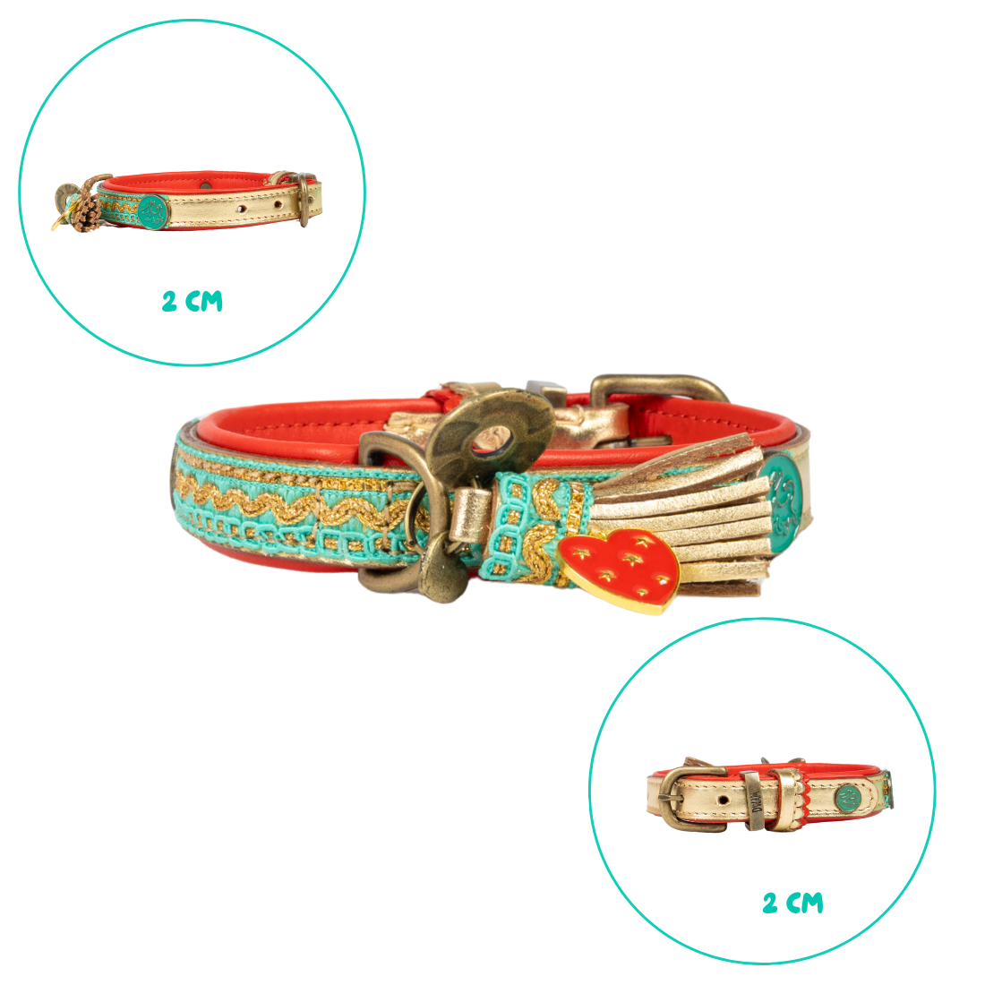 Coco Noël 2 cm Halsband S (Halsomvang 27-33 cm / 2 cm)