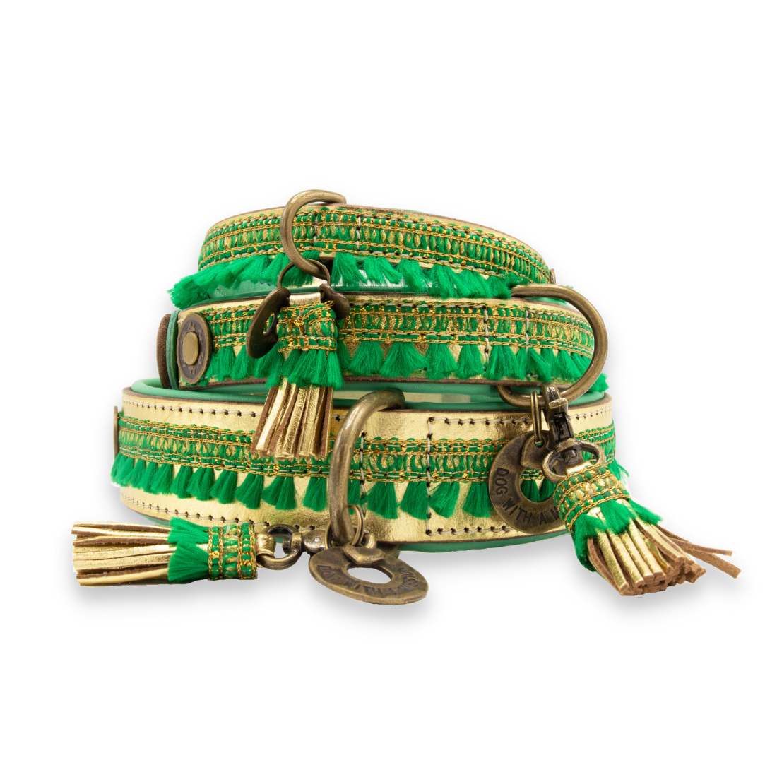 collier-de-noel-vert-et-dore-dog-with-a-mission