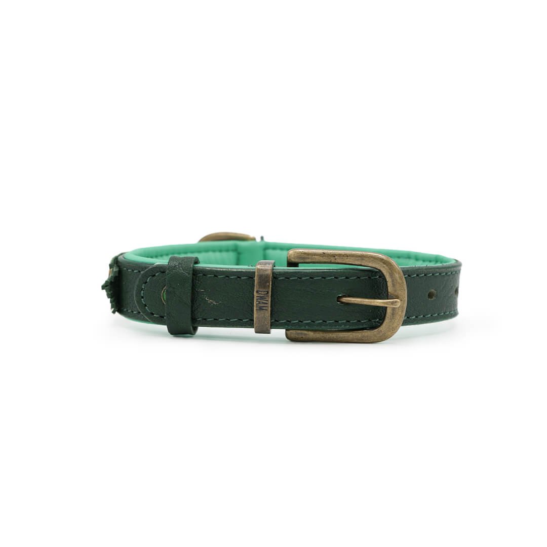 Dog-with-a-mission-Chique-dog-collar-Green-ivy
