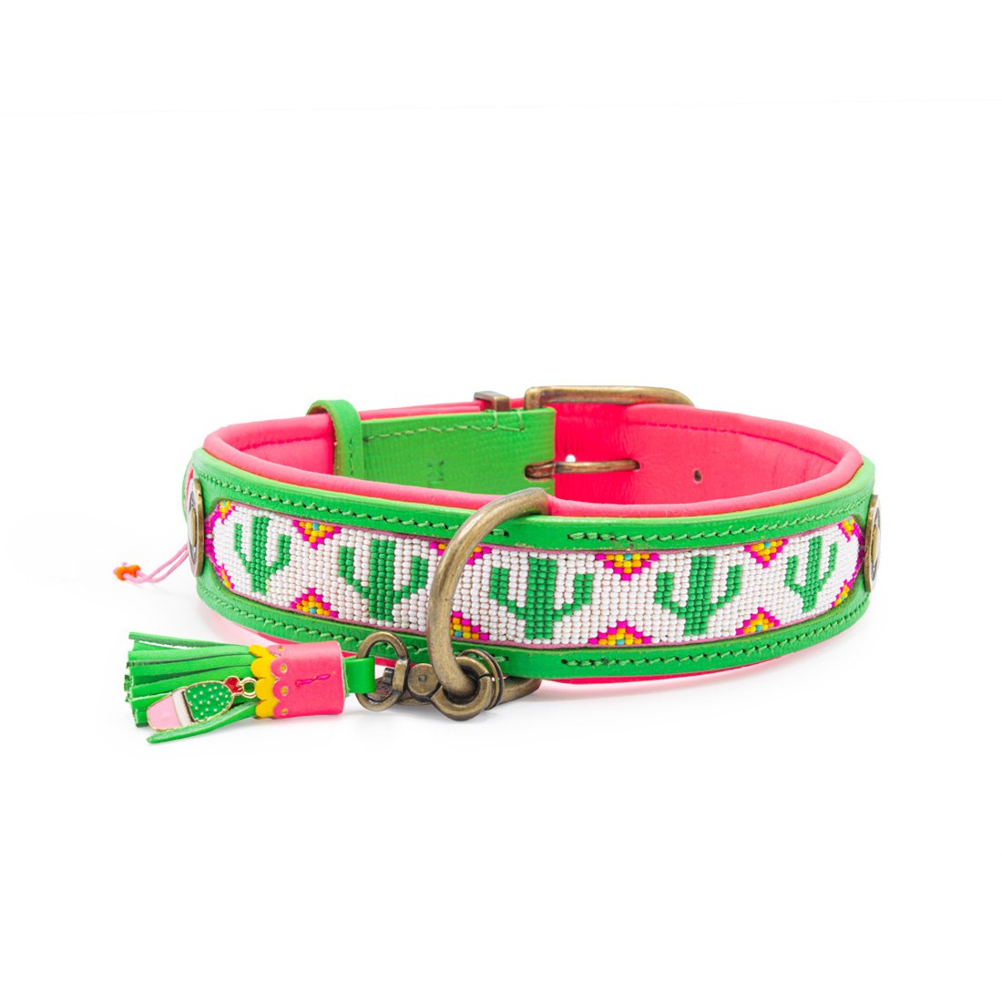 dog-with-a-mission-hondenhalsband-met-kralenpatroon-en-lederen-accenten