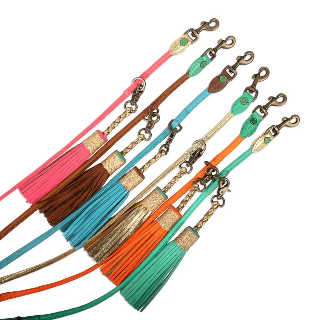 Dog-with-a-Mission_Laisse-en-Cuir-Rose-et-Doré