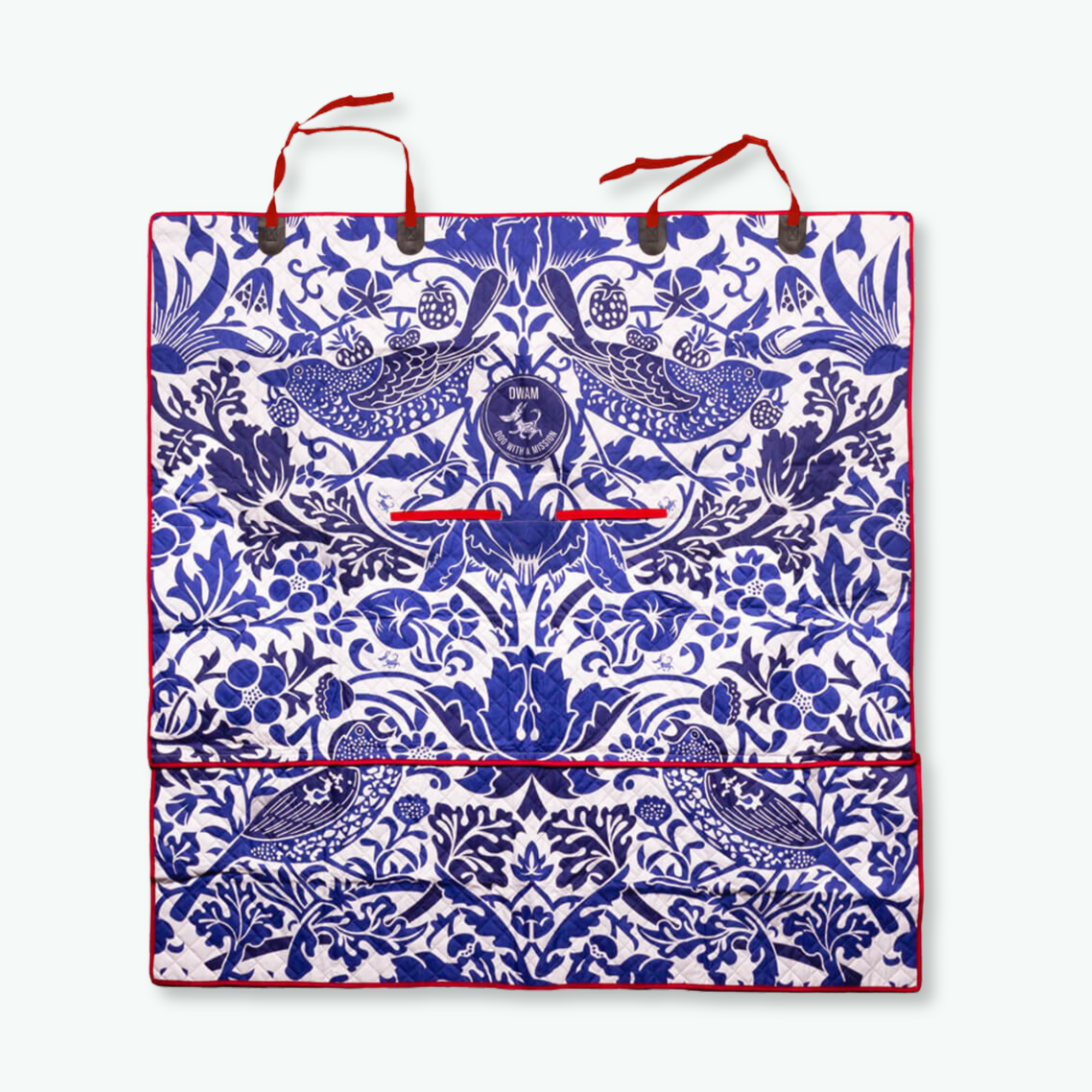 Dutchie Autokleed - Dog with a Mission - Blauw - Rood - Wit - Vogels - Bloemen