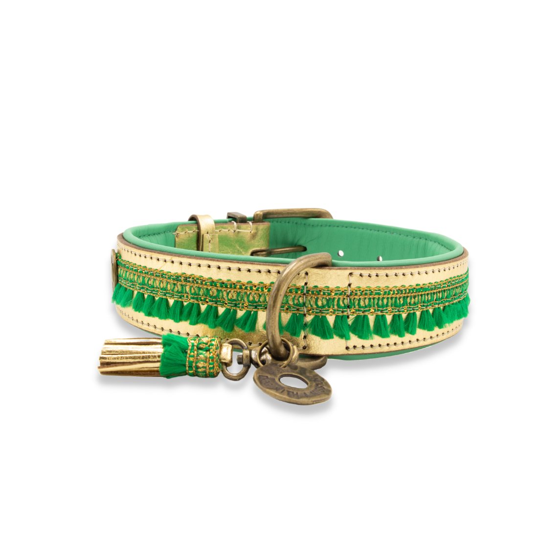 gouden-groene-kerst-halsband-dog-with-a-mission
