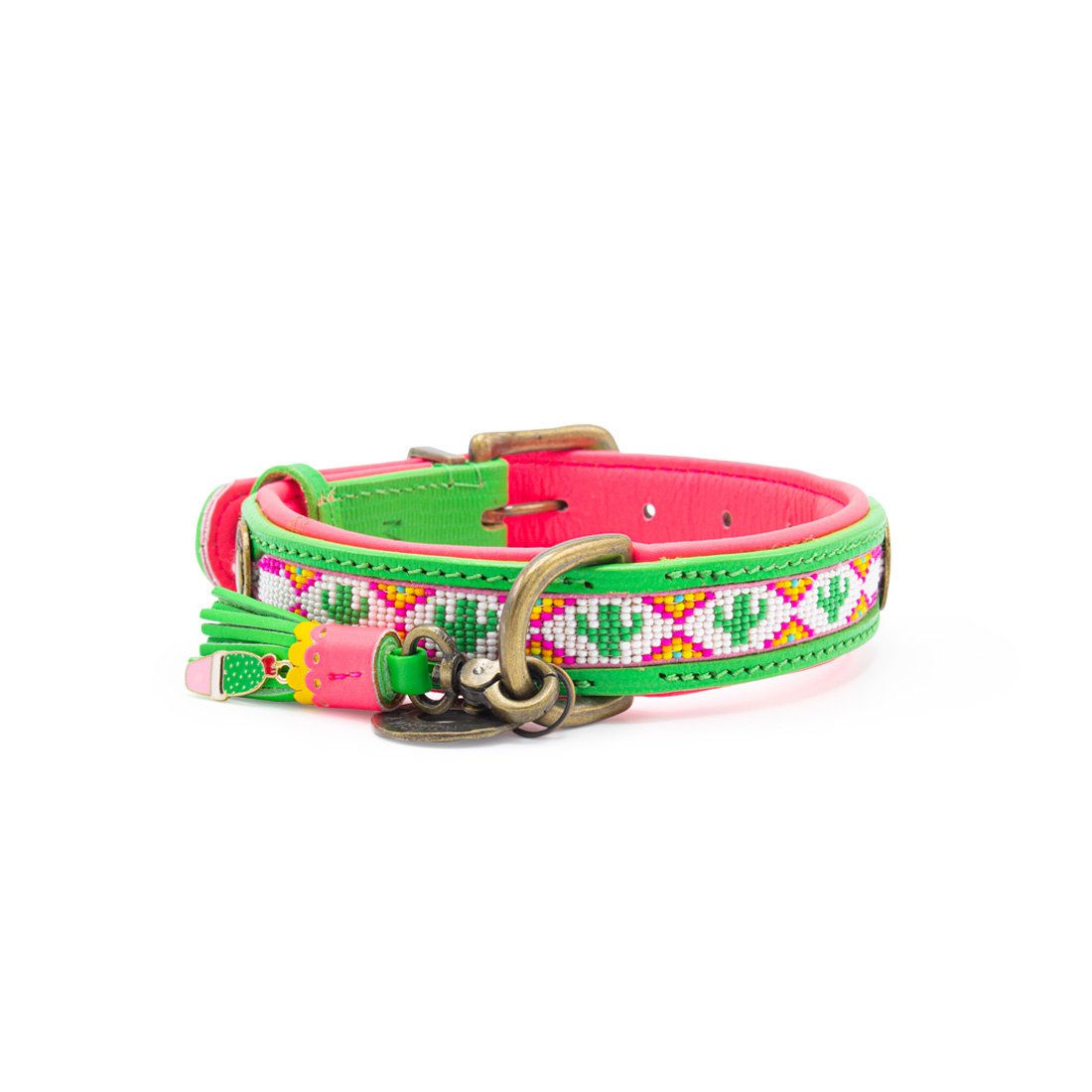 handgemaakte-kralenhalsband-dog-with-a-mission-groen-roze