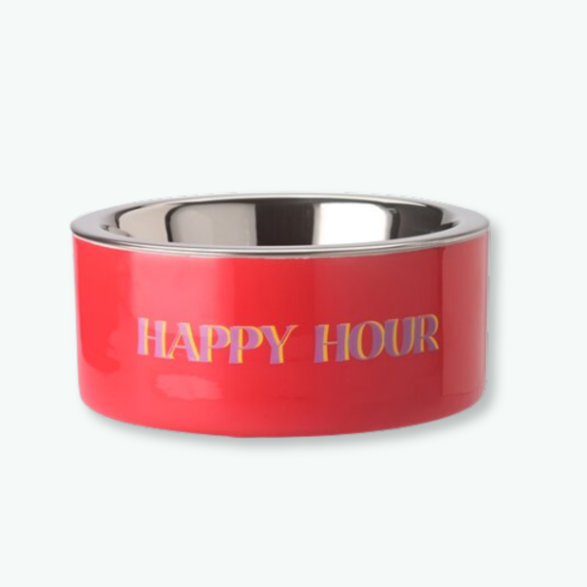LOVE PETS BOWL S HAPPY HOUR NEON RED