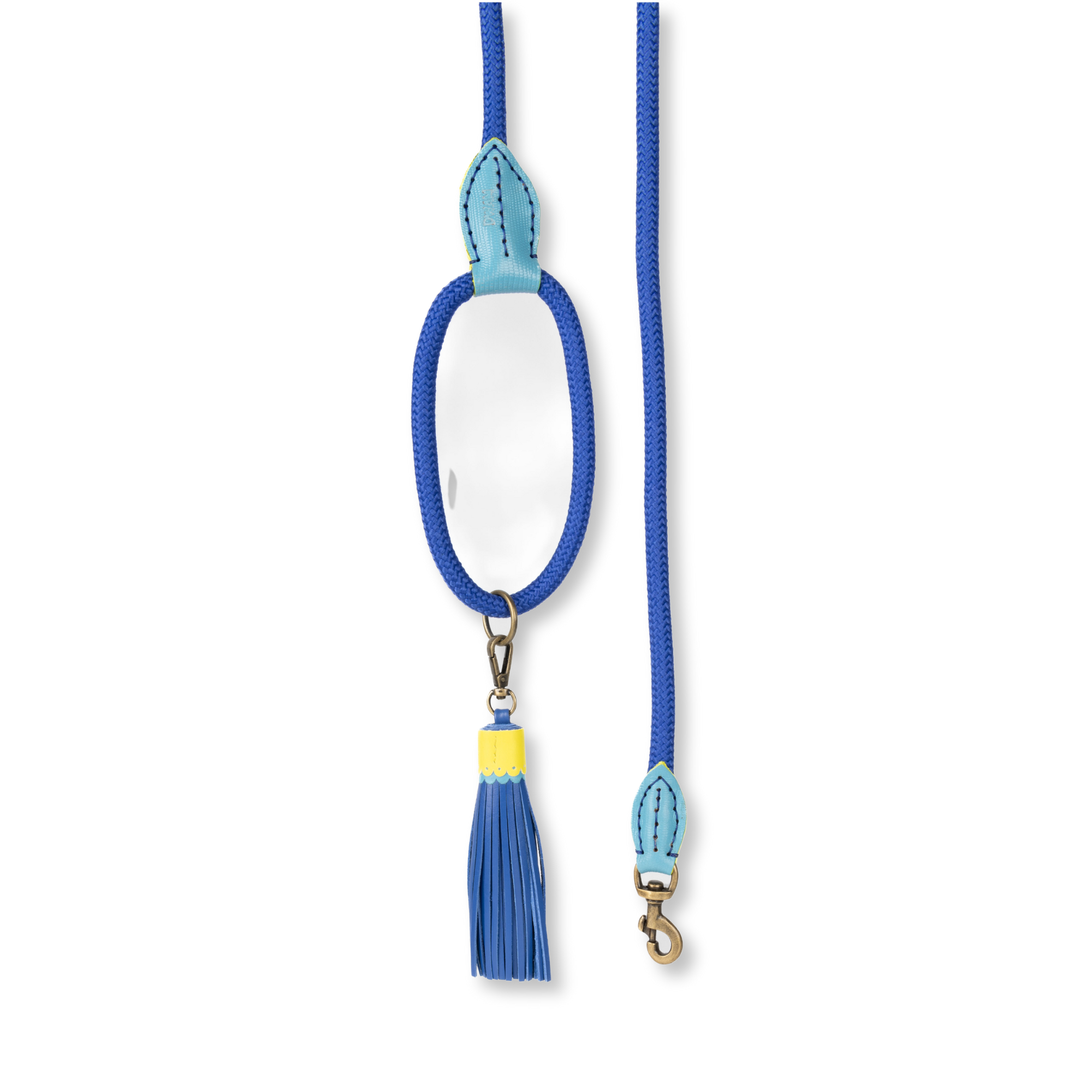 Sky-Hondenriem-S-classic-hangend-website-Dog with a Mission-blauw-geel